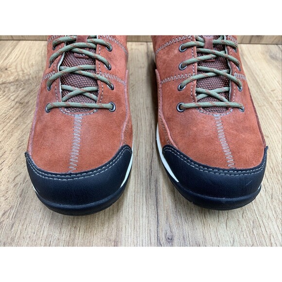 LL Bean BeanSport Lace Up Sneaker Shoes Womens Size 8 M Red Brick Suede Feldspar - Picture 6 of 15